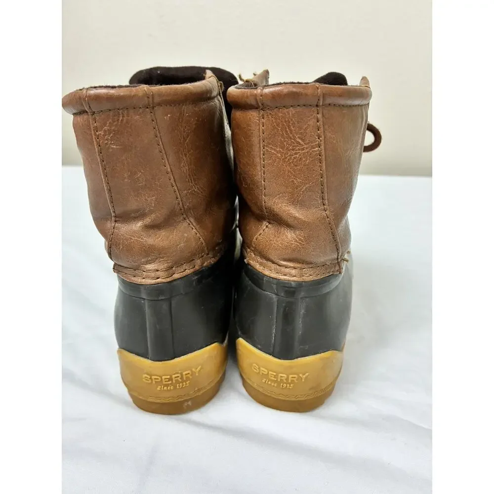 Youth Kids Unisex Sperry Port Duck Brown Tan Youth 3M Waterproof Rubber Boots